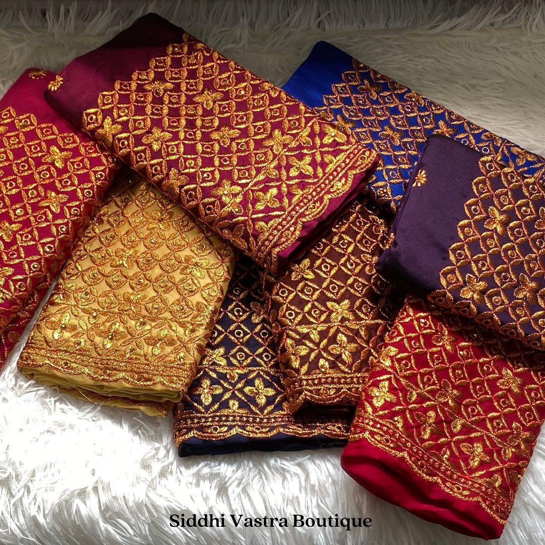 Red Tread Aari Work Blouse Material – Code1
